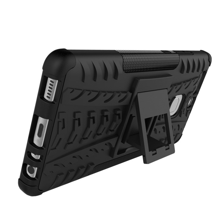Two Pieces TPU + PC Hybrid Case with Kickstand for Huawei P9 - Black-6