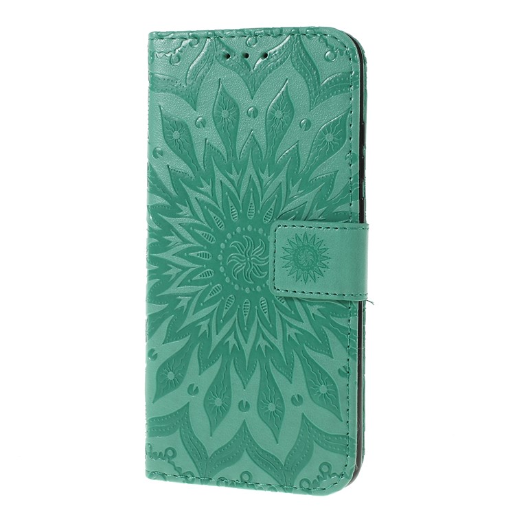 Imprint Sunflower Pattern Flip Leather Wallet Stand Phone Shell for Huawei P Smart (2019)/Smart Plus 2019/Honor 10i - Cyan-6