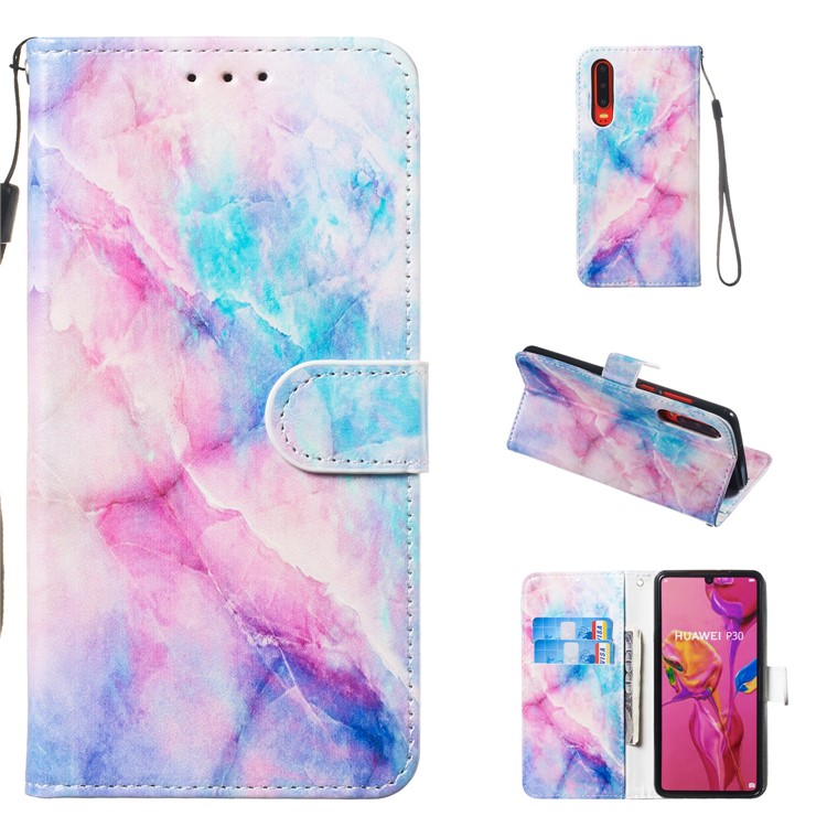 Pattern Printing Leather Wallet Stand Case for Huawei P30 - Multiple Colors-1