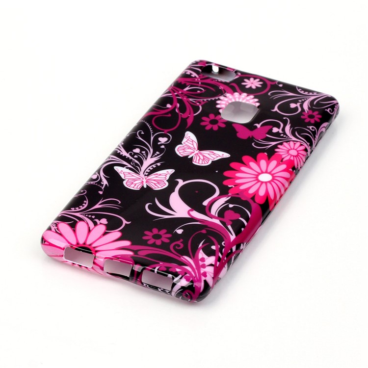 Patterned TPU Cover for Huawei P9 Lite / G9 Lite - Butterflies and Flowers-2
