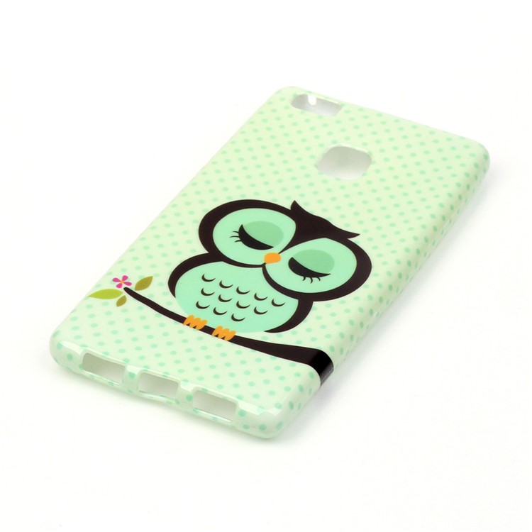 Patterned TPU Phone Cover for Huawei P9 Lite / G9 Lite - Sleeping Owl on the Branch-2