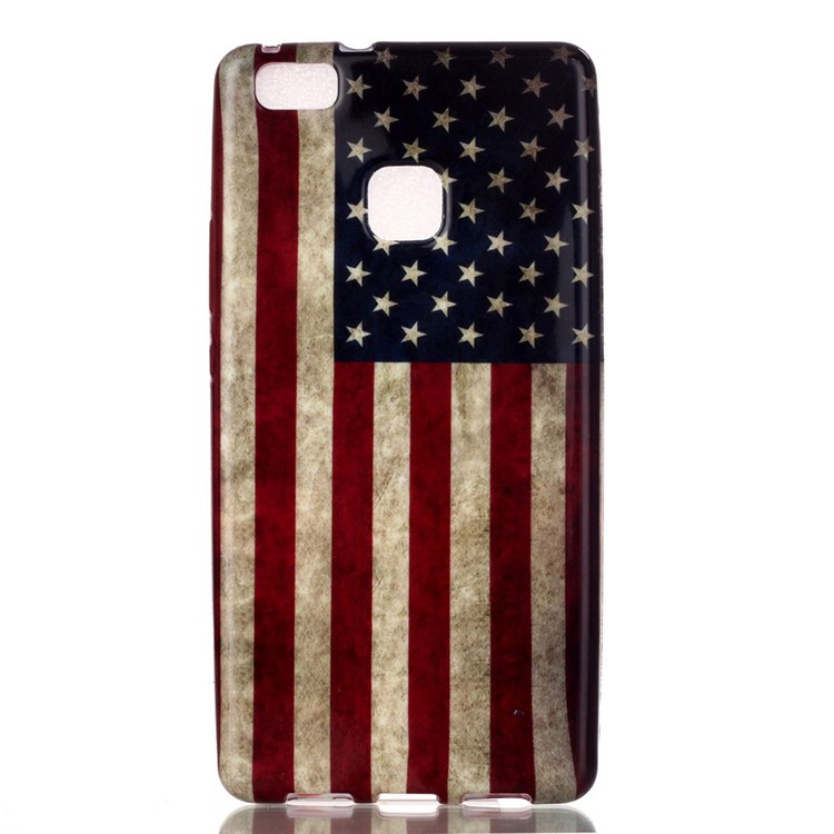 Patterned TPU Case Protector for Huawei P9 Lite / G9 Lite - Retro American Flag-1