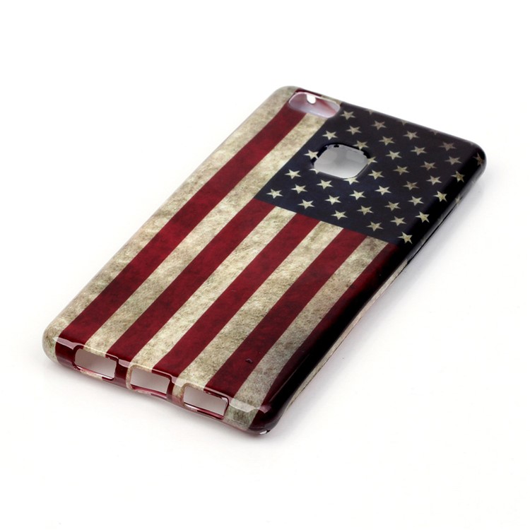Patterned TPU Case Protector for Huawei P9 Lite / G9 Lite - Retro American Flag-2