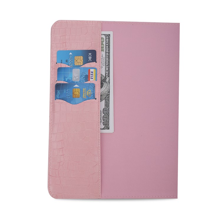 Crocodile Skin Wallet Stand Leather Tablet Cover for Huawei MediaPad M5 8 (8.4-inch) - Pink-5