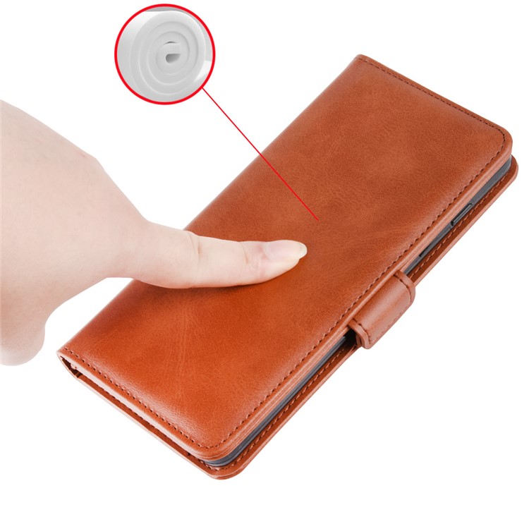 Dual-clasp Leather Wallet Stand Phone Case Cover for Huawei P30 Pro - Light Brown-5