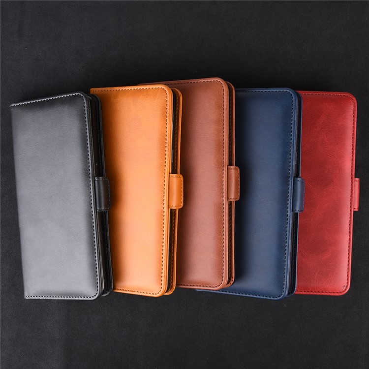 Dual-clasp Leather Wallet Stand Phone Case Cover for Huawei P30 Pro - Light Brown-9