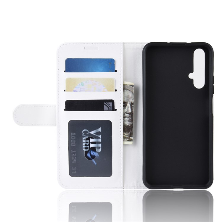 Crazy Horse PU Leather Stand Wallet Flip Phone Case for Huawei Honor 20 - White-4
