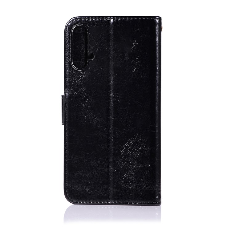 Vintage Leather Wallet Phone Cover for Huawei Honor 20 - Black-3