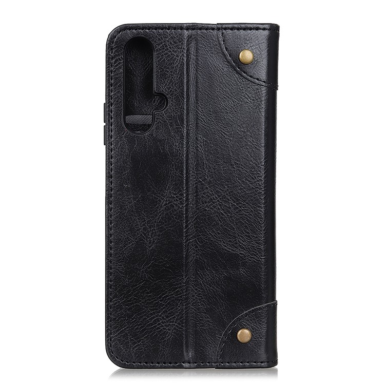 Crazy Horse Auto-absorbed Split Leather Wallet Phone Case for Huawei Honor 20 - Black-8