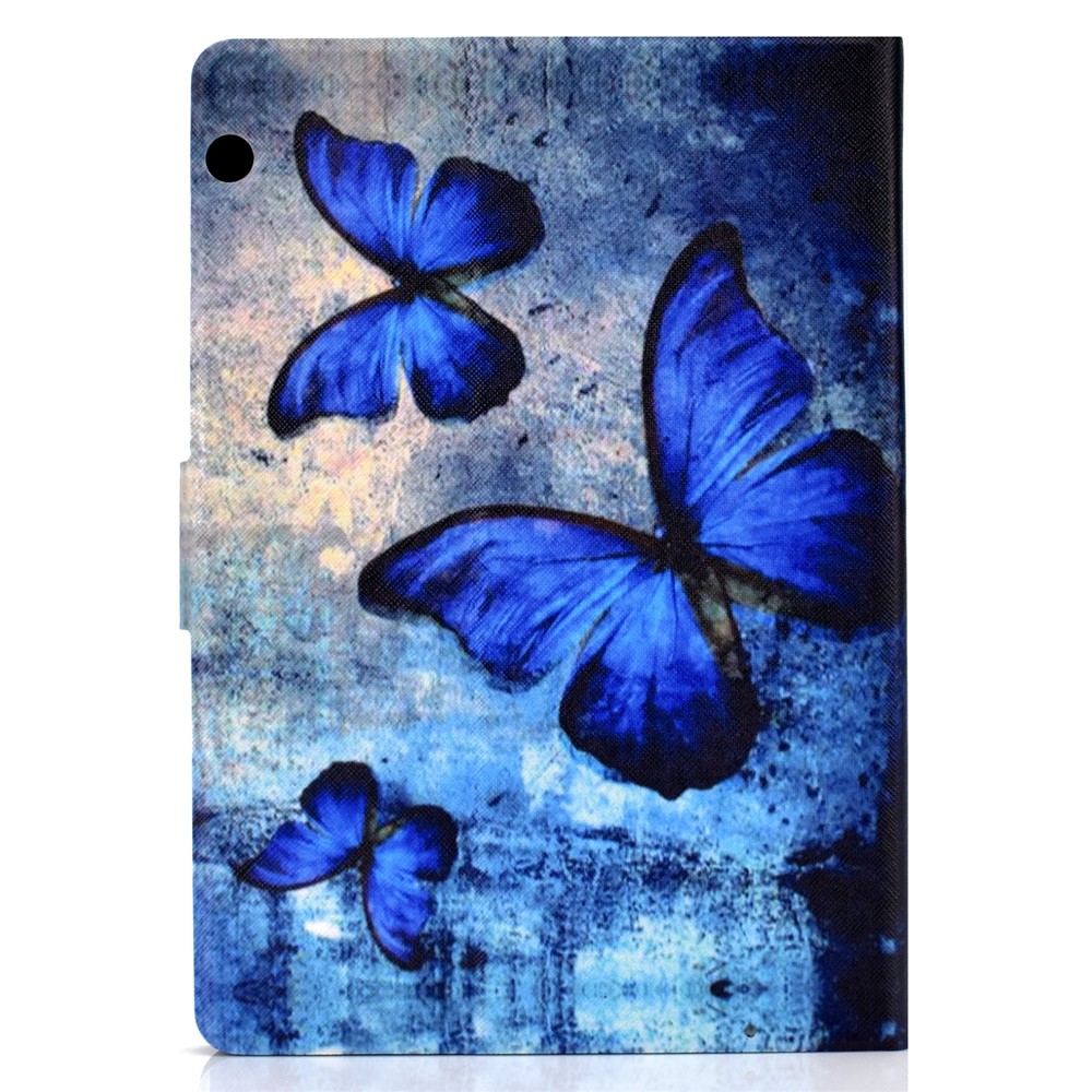 Shock-proof Pattern Printing Card Slot PU Leather Tablet Casing for Huawei MediaPad T5 10 - Blue Butterflies-3