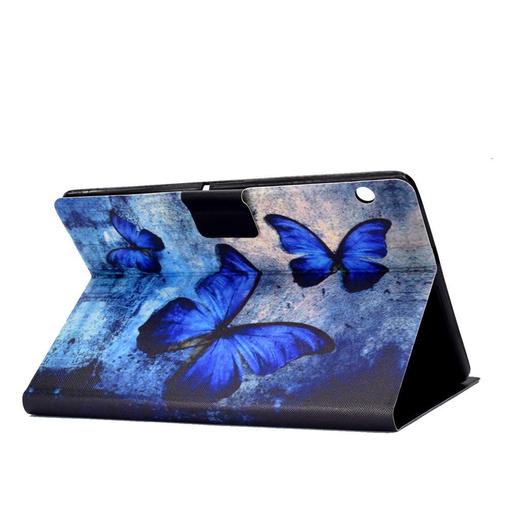 Shock-proof Pattern Printing Card Slot PU Leather Tablet Casing for Huawei MediaPad T5 10 - Blue Butterflies-4