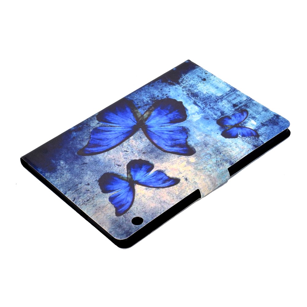 Shock-proof Pattern Printing Card Slot PU Leather Tablet Casing for Huawei MediaPad T5 10 - Blue Butterflies-6