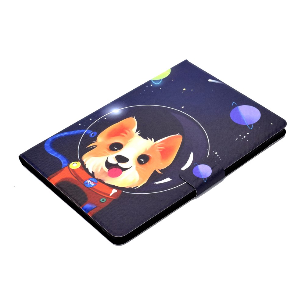 Shock-proof Pattern Printing Card Slot PU Leather Tablet Casing for Huawei MediaPad T5 10 - Aerospace Dog-5