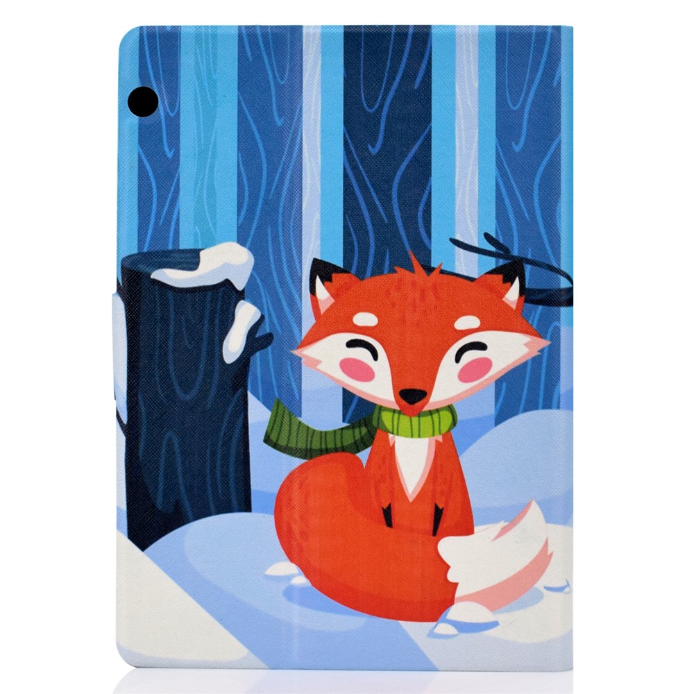 Shock-proof Pattern Printing Card Slot PU Leather Tablet Casing for Huawei MediaPad T5 10 - Fox-3