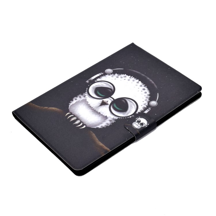 Shock-proof Pattern Printing Card Slot PU Leather Tablet Casing for Huawei MediaPad T5 10 - Owl Wearing Headphones-5