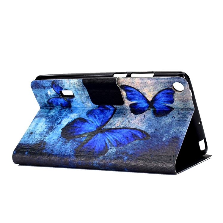 Shock-proof Pattern Printing Card Slot Stand PU Leather Tablet Shell for Huawei MediaPad T3 7.0 WiFi - Blue Butterflies-4