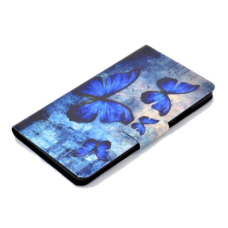 Shock-proof Pattern Printing Card Slot Stand PU Leather Tablet Shell for Huawei MediaPad T3 7.0 WiFi - Blue Butterflies-5