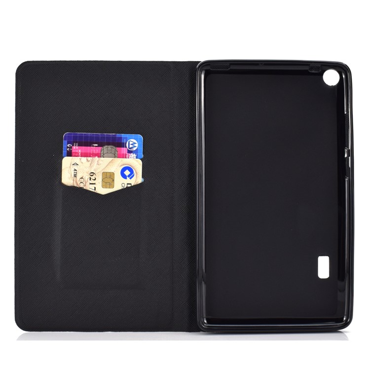 Shock-proof Pattern Printing Card Slot Stand PU Leather Tablet Shell for Huawei MediaPad T3 7.0 WiFi - Blue Butterflies-7