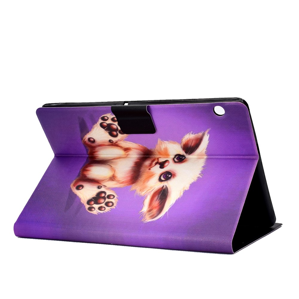 Shock-proof Pattern Printing Card Slot Stand PU Leather Tablet Case for Huawei MediaPad T3 10 - Abyssinian Cat-4