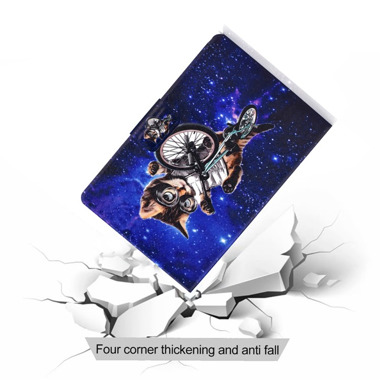 Shock-proof Pattern Printing Card Slot Stand PU Leather Tablet Case for Huawei MediaPad T3 10 - Cycling Cat-10