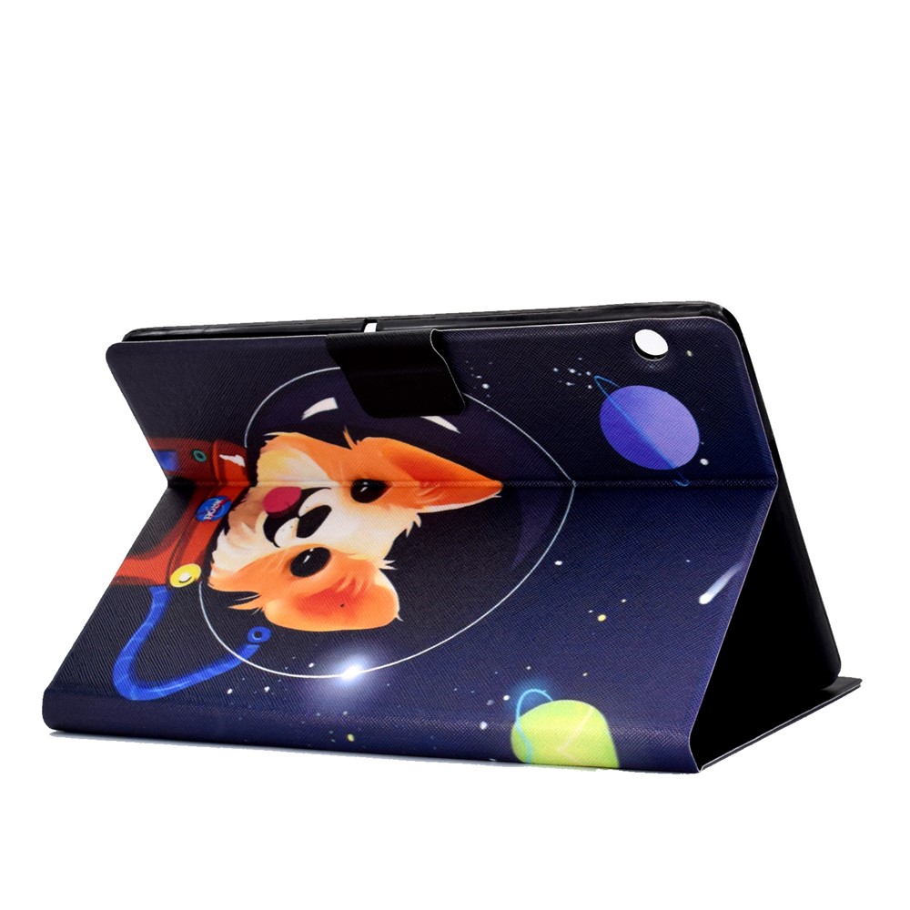 Shock-proof Pattern Printing Card Slot Stand PU Leather Tablet Case for Huawei MediaPad T3 10 - Aerospace Dog-4