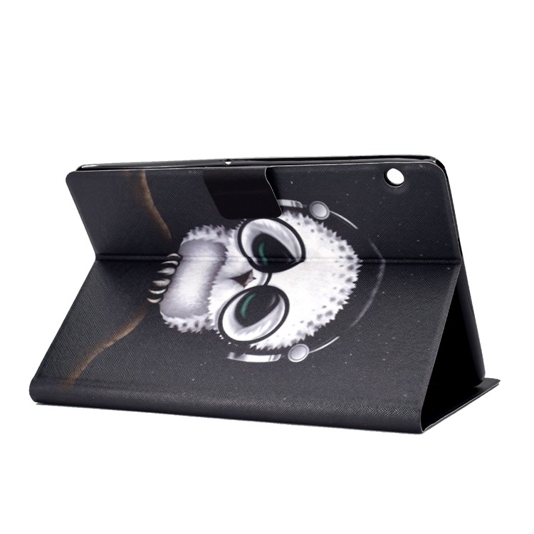 Support De Fente Pour Carte D'impression De Motif Antichoc Support Étui En Cuir PU Pour Huawei Mediapad T3 10 - Hibou Portant Des Écouteurs-4