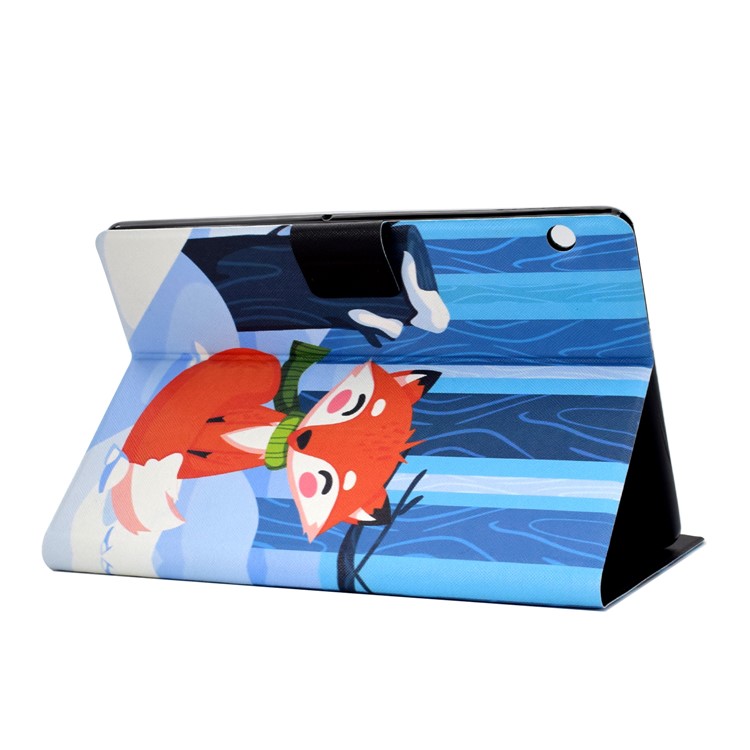 Shock-proof Pattern Printing Card Slot Stand PU Leather Tablet Case for Huawei MediaPad T3 10 - Fox-4