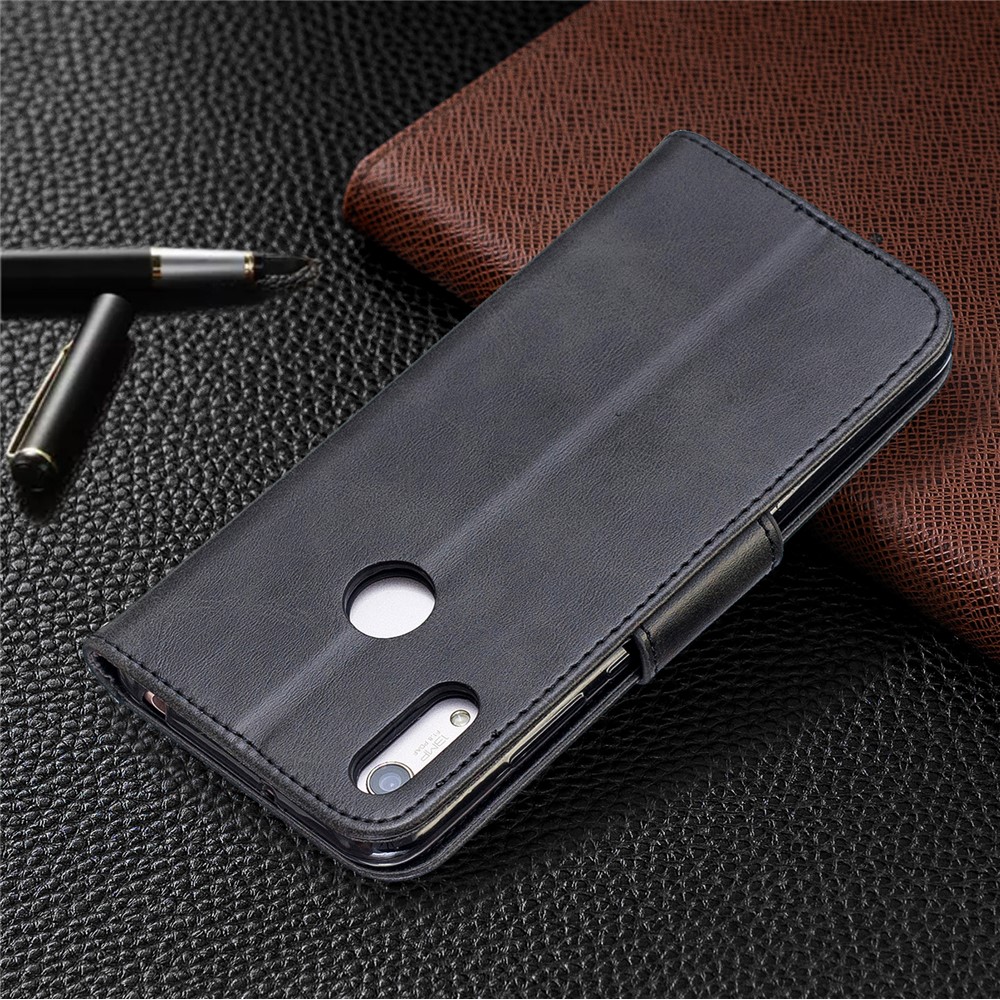 PU Leather Phone Case for Huawei Y6 (2019, with Fingerprint Sensor)/Y6 Prime (2019)/Honor 8A - Dark Grey-8