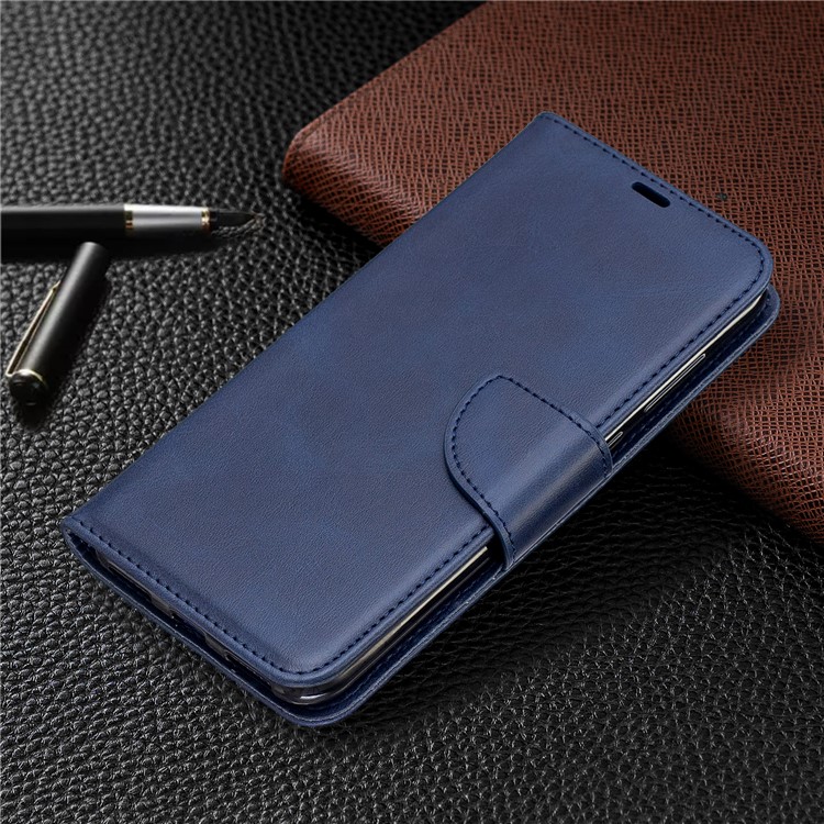 pu Leather Wallet Stand Téléphone Couverture Pour Huawei Y7 (2019) / Y7 Prime (2019) - Bleu