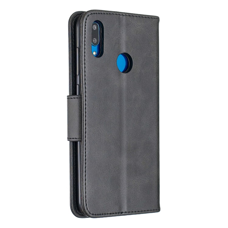 Cubierta De Cuero Del Teléfono Del Soporte De La Cartera De La PU Para Huawei Y7 (2019) / Y7 Prime (2019) - Gris Oscuro-3