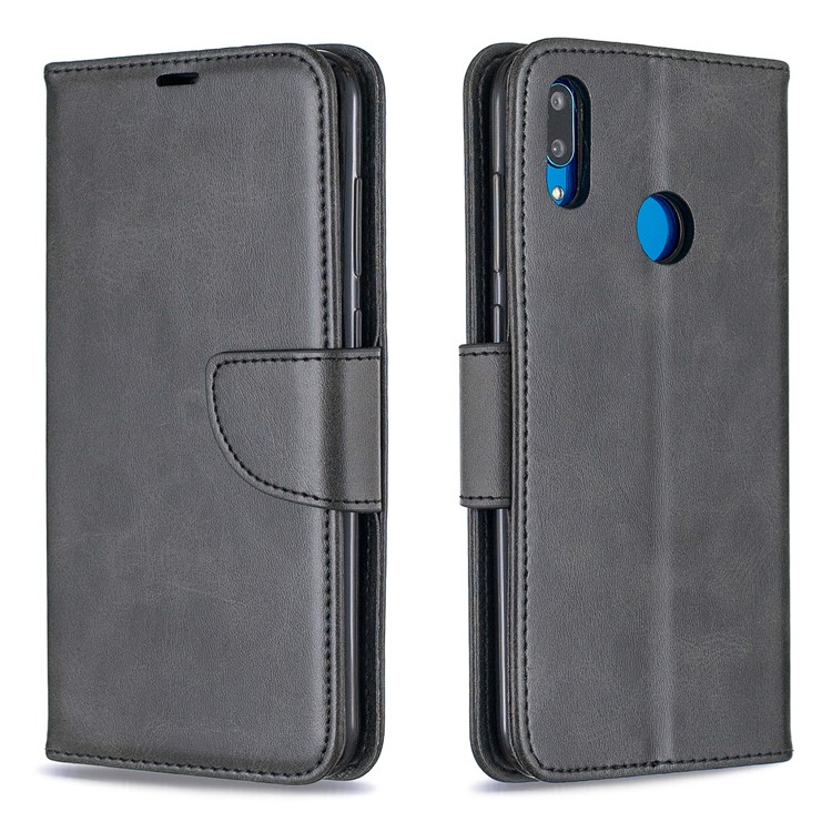 Cubierta De Cuero Del Teléfono Del Soporte De La Cartera De La PU Para Huawei Y7 (2019) / Y7 Prime (2019) - Gris Oscuro-4