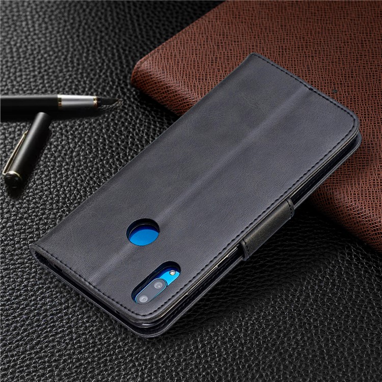Cubierta De Cuero Del Teléfono Del Soporte De La Cartera De La PU Para Huawei Y7 (2019) / Y7 Prime (2019) - Gris Oscuro-8