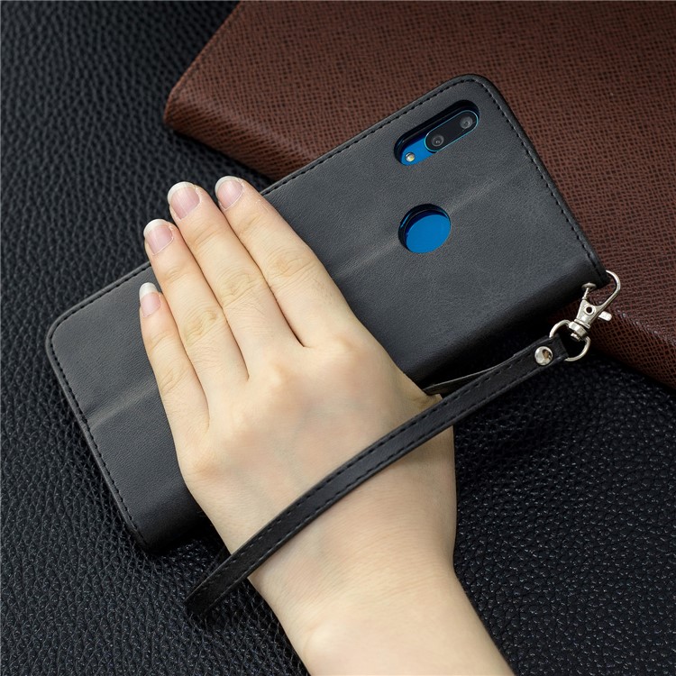 Cubierta De Cuero Del Teléfono Del Soporte De La Cartera De La PU Para Huawei Y7 (2019) / Y7 Prime (2019) - Gris Oscuro-9