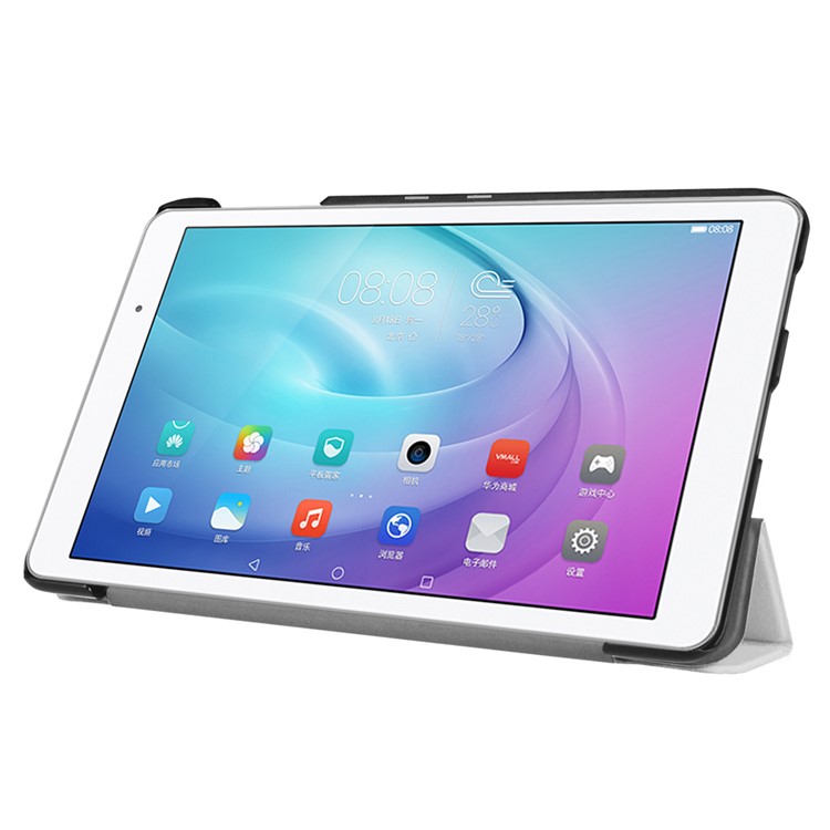 Tri-fold Stand Leather Tablet Cover for Huawei MediaPad T2 10.0 Pro - White-3
