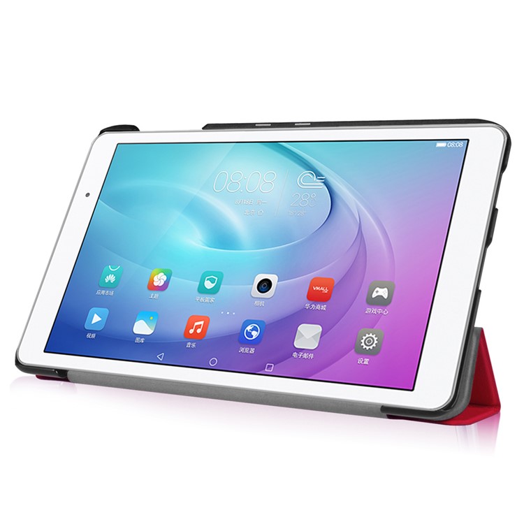 Tri-fold Stand Leather Tablet Shell for Huawei MediaPad T2 10.0 Pro - Red-3