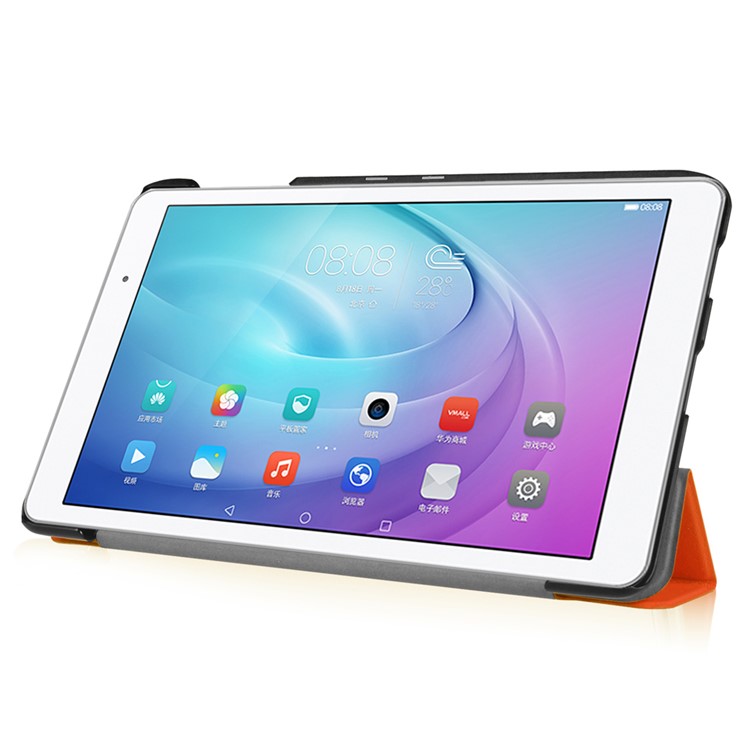 Tri-fold Stand PU Leather Folio Shell for Huawei MediaPad T2 10.0 Pro - Orange-3