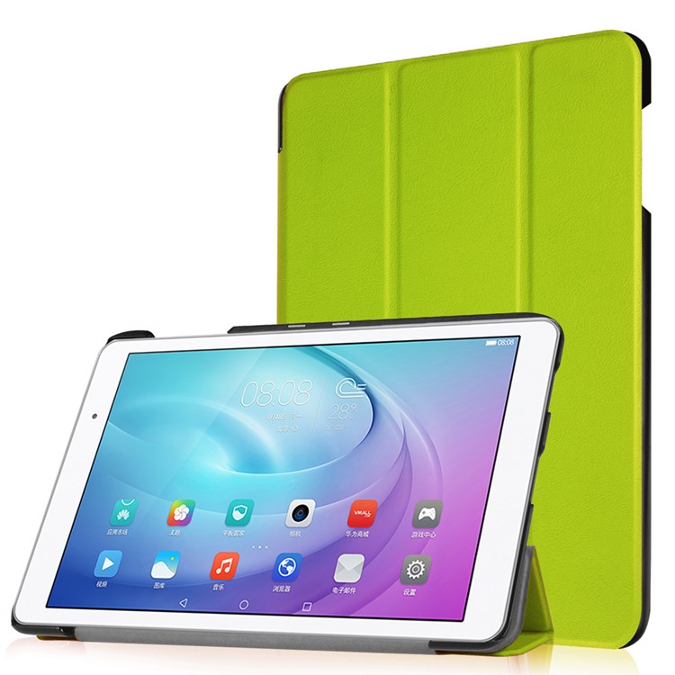 Tri-fold Smart Leather Stand Case for Huawei MediaPad T2 10.0 Pro - Green-1