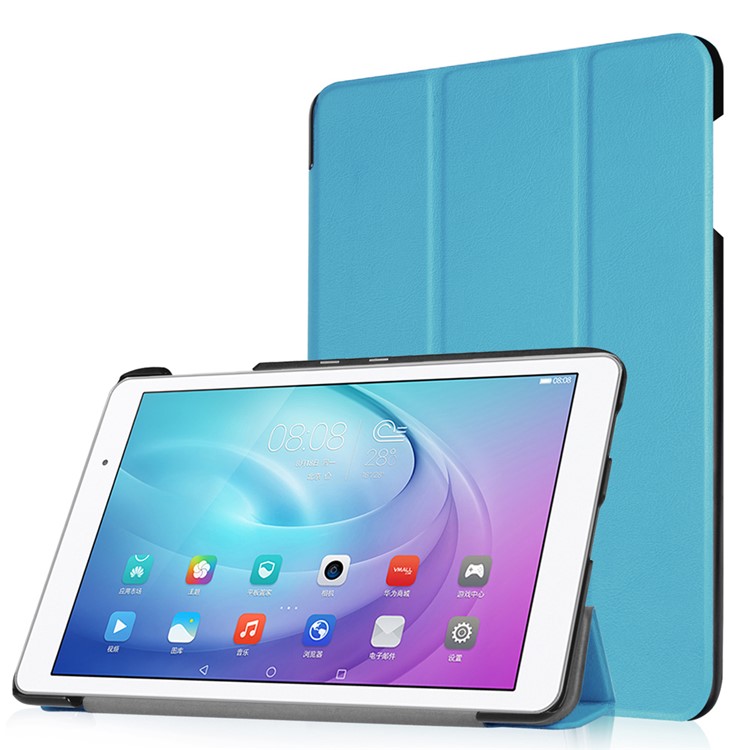 Tri-fold Smart Leather Stand Cover for Huawei MediaPad T2 10.0 Pro - Baby Blue-1
