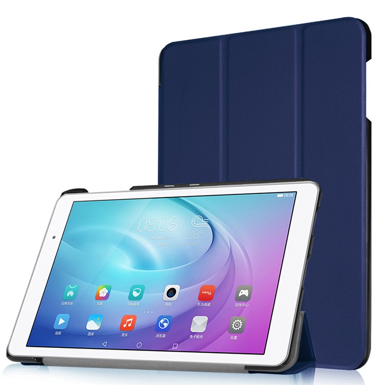 Tri-fold Smart Leather Stand Shell for Huawei MediaPad T2 10.0 Pro - Dark Blue-1