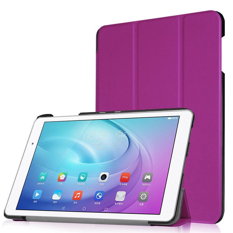 Tri-fold PU Leather Smart Case for Huawei MediaPad T2 10.0 Pro - Purple-1