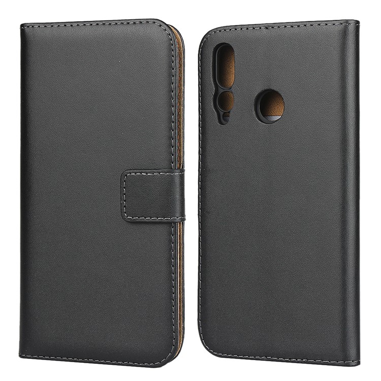 Genuine Leather Wallet Phone Cover for Huawei P Smart (2019) / Nova Lite 3 (Japan) - Black-2