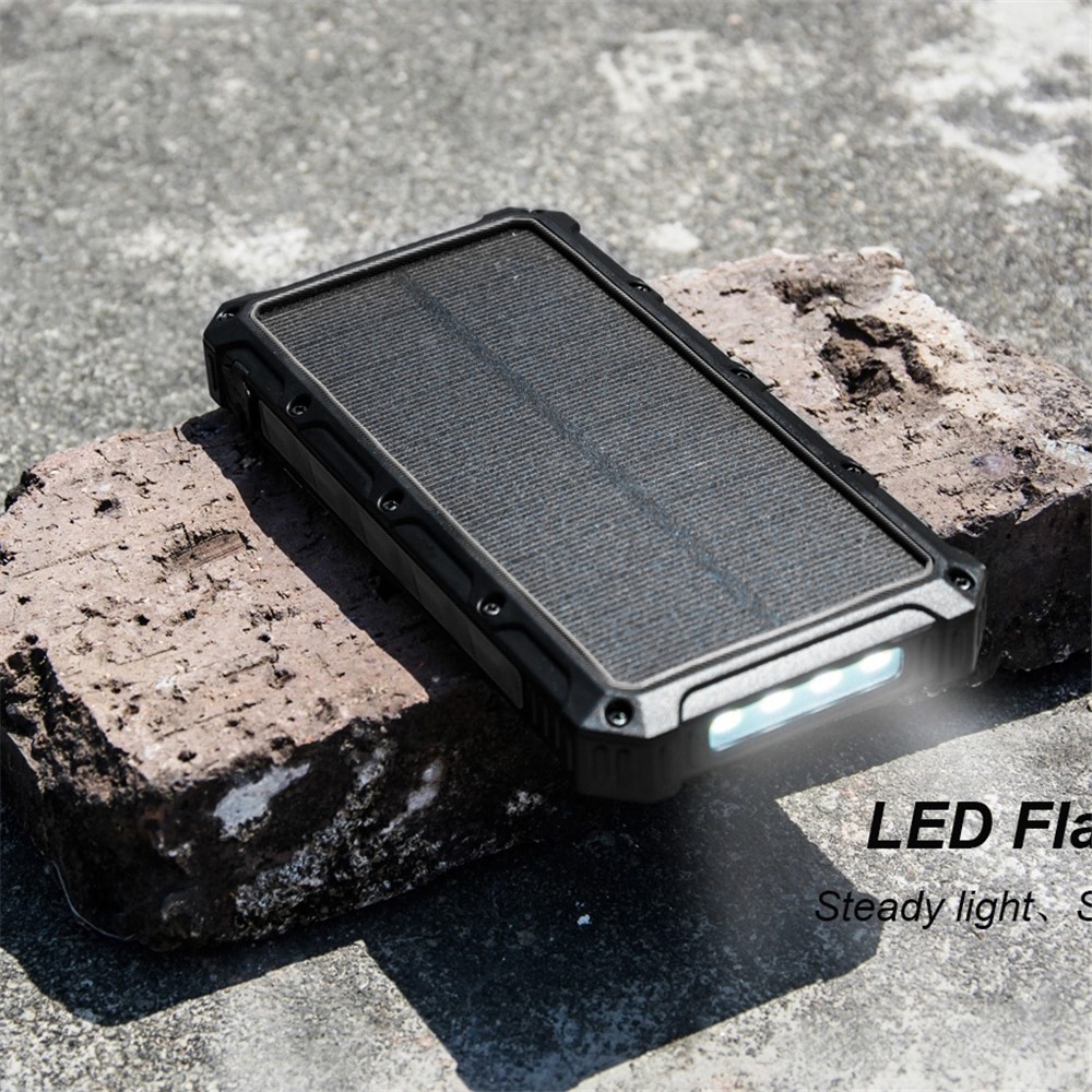 20000MAH Multifonctionnel Solar Power Bank Dual USB Wireless Bureau Chargeur Lampe De Poche (NOT PAS Prendre En Charge La Fonction FOD) - Noir-11