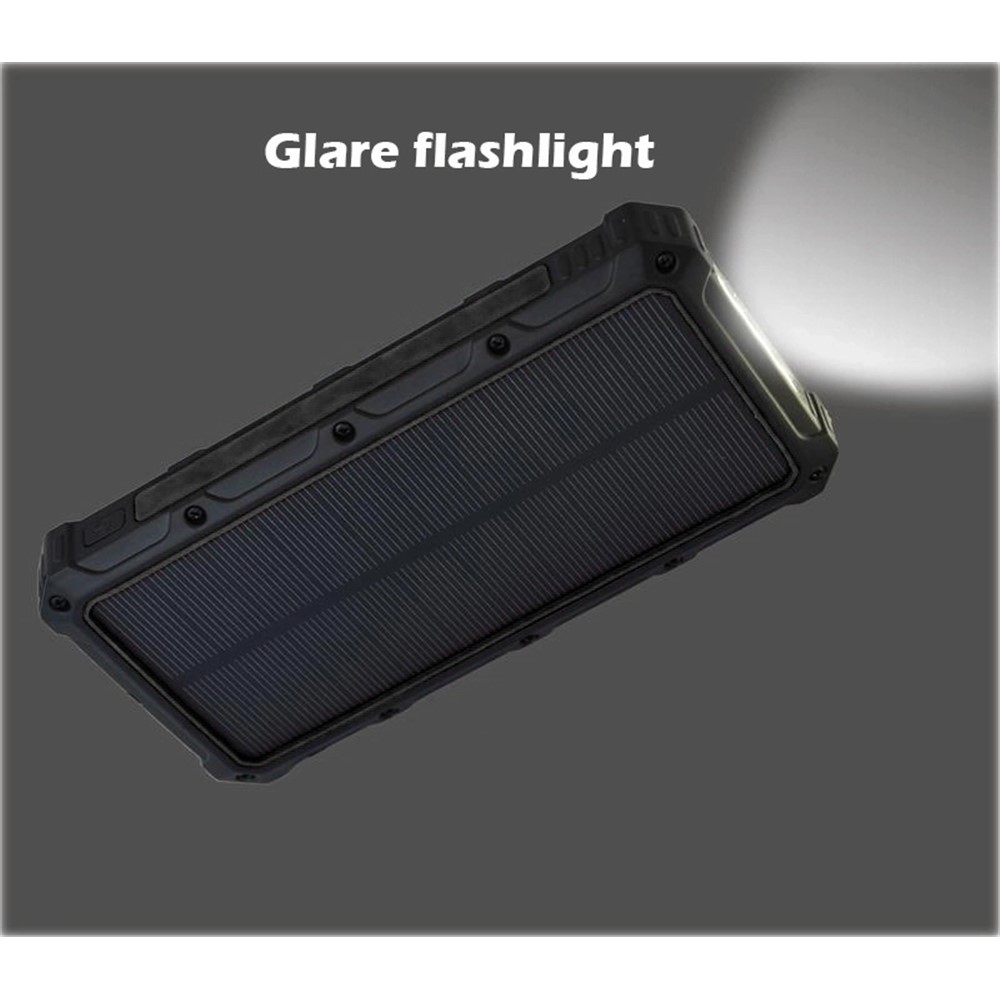 20000mAh Multifunktional Solar Power Bank Dual USB Wireless Desk Ladegerät Blendung Taschenlampe (Support FOD -funktion) - Schwarz