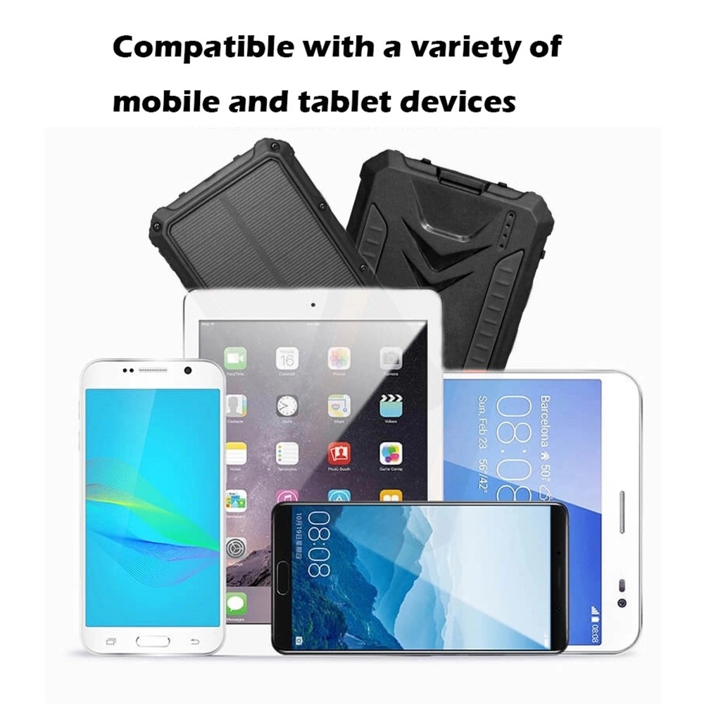 20000MAH Multifonctionnel Solar Power Bank Dual USB Wireless Bureau Chargeur Lampe De Poche (NOT PAS Prendre En Charge La Fonction FOD) - Noir-8