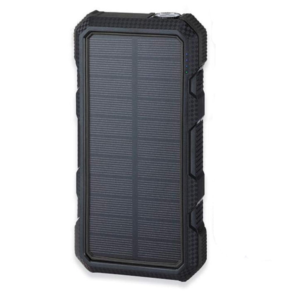 20000mAh Wireless Solar Power Bank Dual USB 18W PD Fast Charging (Not Support FOD Function) - Black