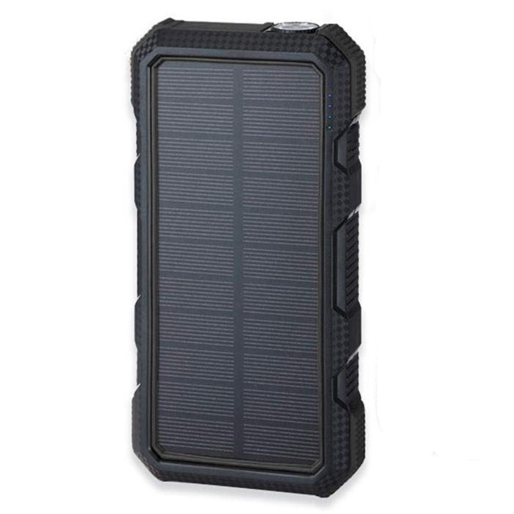 20000mAh Solar Power Bank Wireless Ladegerät Dual USB + Typ-C 18W PD Fast Lading Mobile Power Mit LED-Taschenlampe (nicht Unterstützt FOD-Funktion) - Schwarz