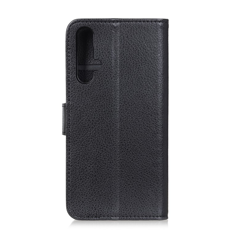 Litchi Skin Wallet Leather Stand Case for Huawei Honor 20 - Black-10