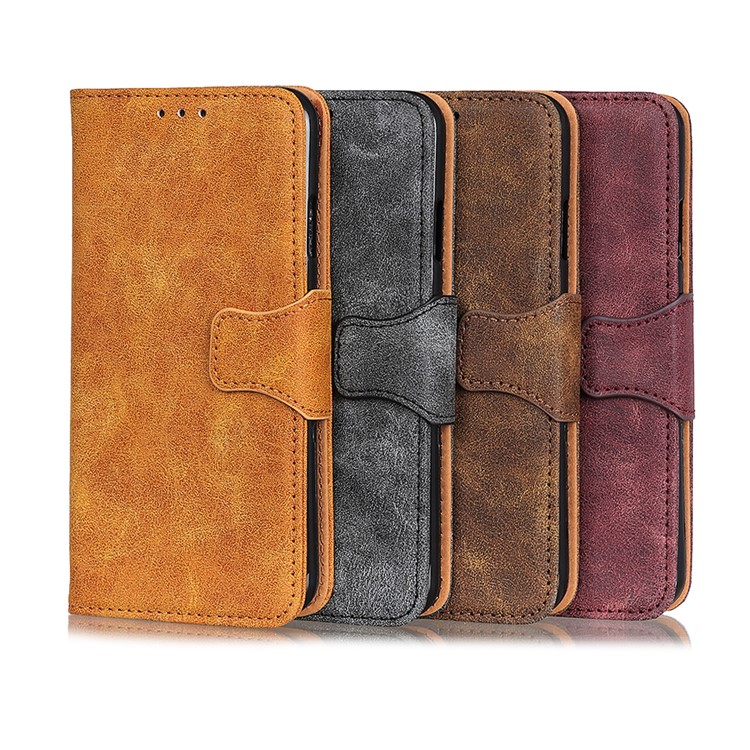 Retro Style Leather Phone Wallet Stand Cover Case for Huawei Honor 20 - Grey-13