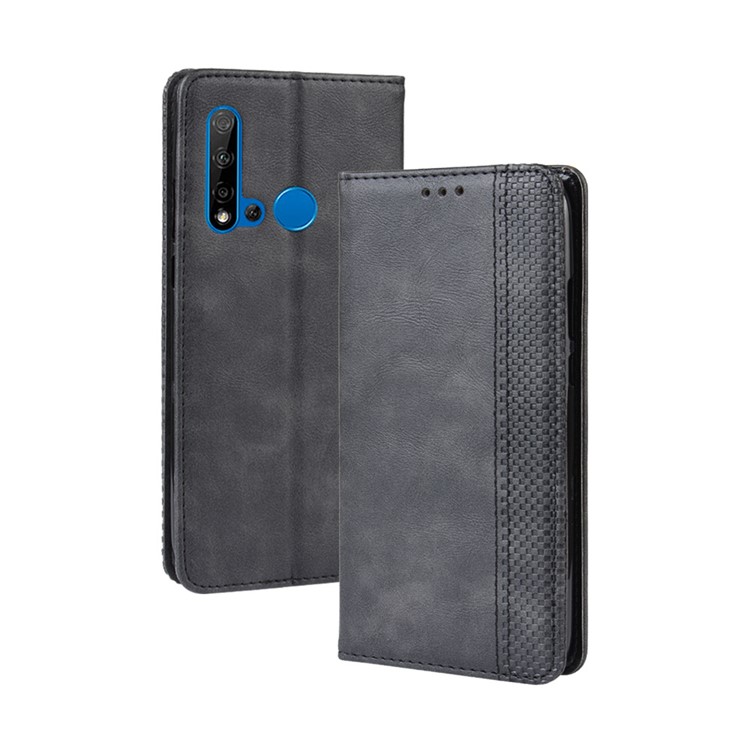 Auto-absorbed Vintage Leather Wallet Phone Shell for Huawei P20 lite (2019)/Nova 5i - Black-2