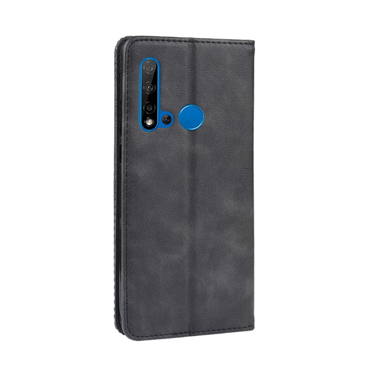 Auto-absorbed Vintage Leather Wallet Phone Shell for Huawei P20 lite (2019)/Nova 5i - Black-4